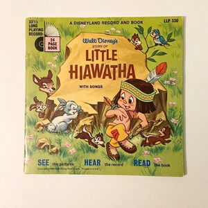 Vintage 1968 Disney Little  Hiawatha 7 Inch Record and Book